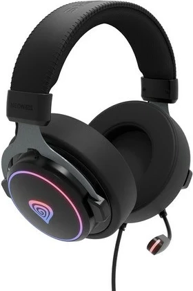 Gaming slušalke z RGB osvetlitvijo Genesis Neon 764, z žico, mikrofon, črne