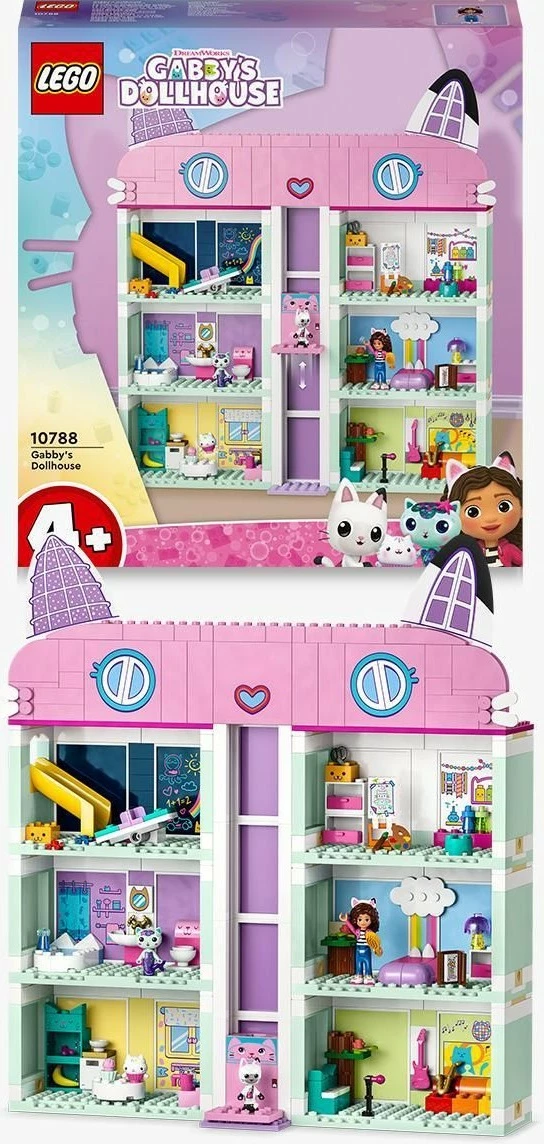 Igralni set Gabby's Dollhouse LEGO 10788, 498 delov, večbarven