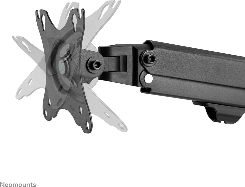 Nosilec za dva monitorja Neomounts FPMA-D650DBLACK, 17–27 palcev, nastavljiva višina z gas spring, črn
