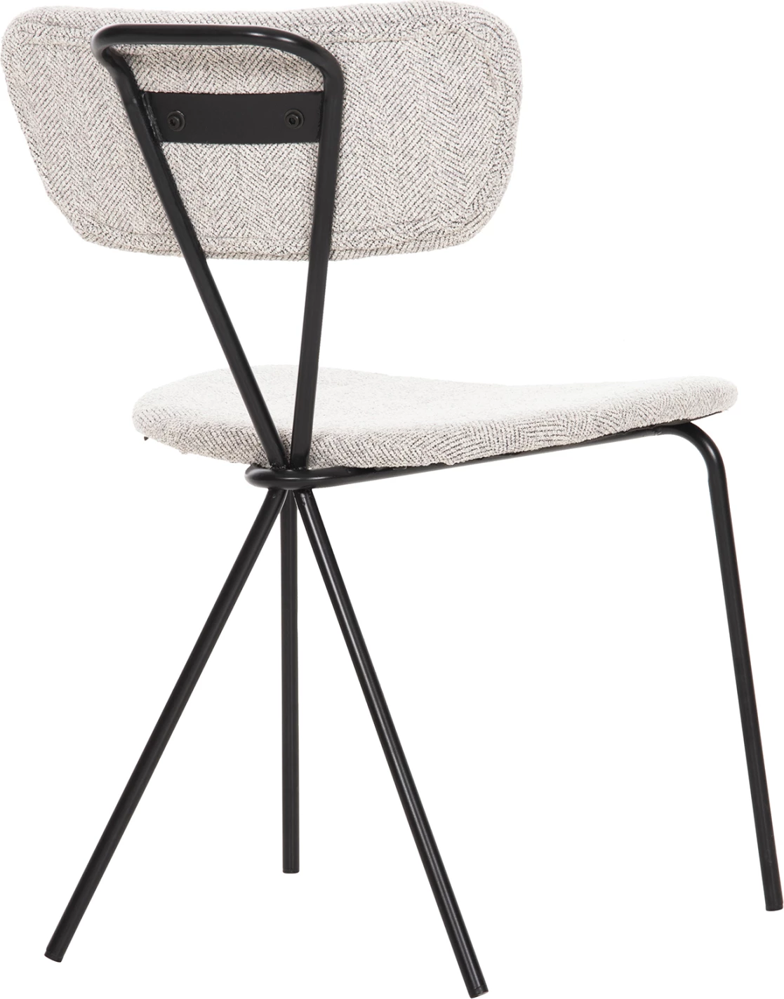 Jedilni stol DORY FH9855.03 kovinski okvir v črni barvi-tkanina v svetlo sivi 48,5x61x76Hcm, set 4 kosov