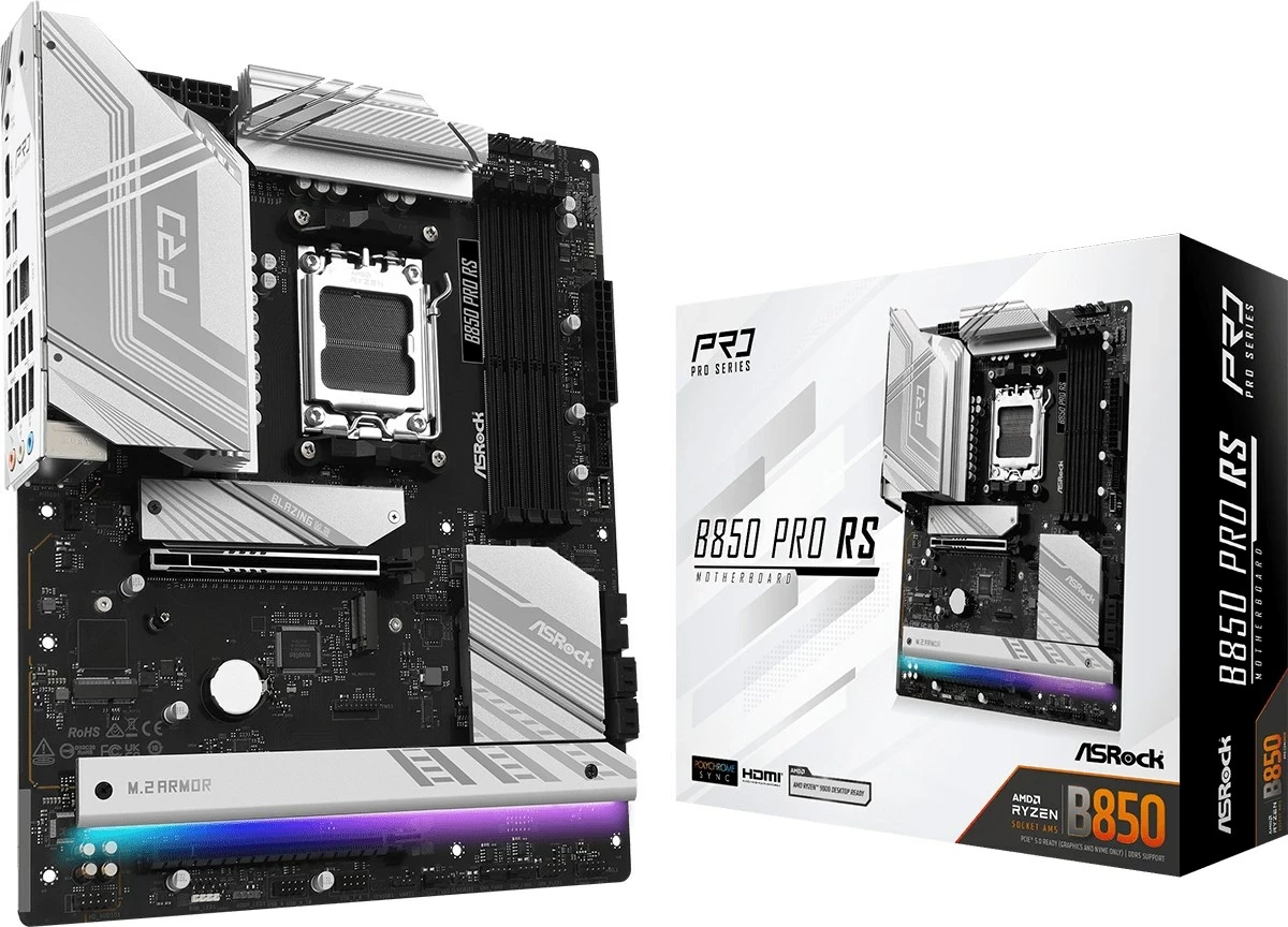 Plošča za matično ploščo Asrock B850 Pro RS, Socket AM5, ATX