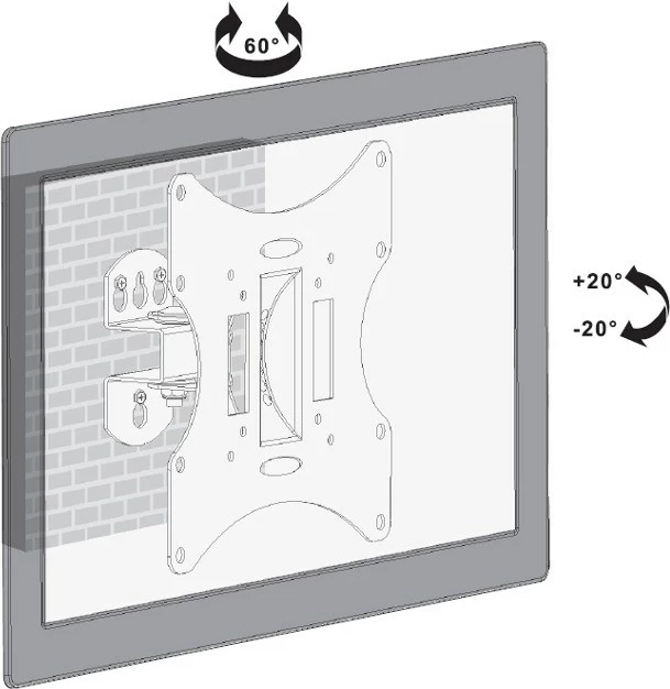 Stenski nosilec za TV Maclean MC-501A, 23–42", črn
