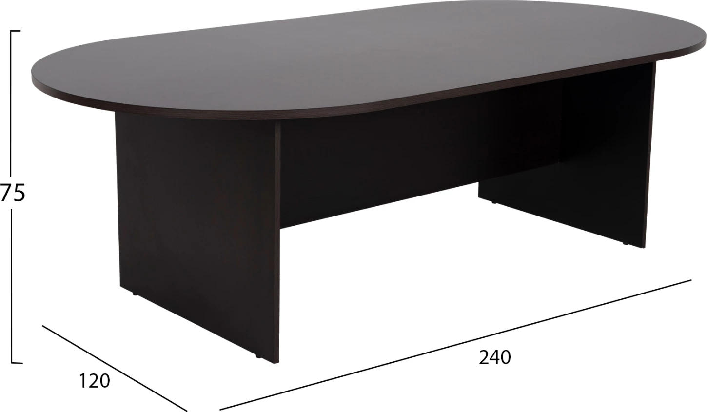 Konferenčna ovalna miza SIENNA FH2134.02 melamin v wenge 240x120x75Hcm