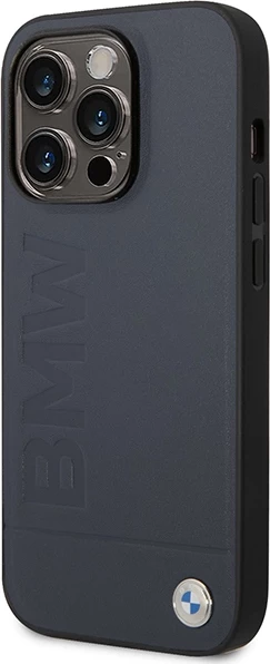 Zaščitni ovitek za iPhone 14 Pro Max 6,7", BMW BMHMP14XSLLNA, usnje, MagSafe, mornarsko modra