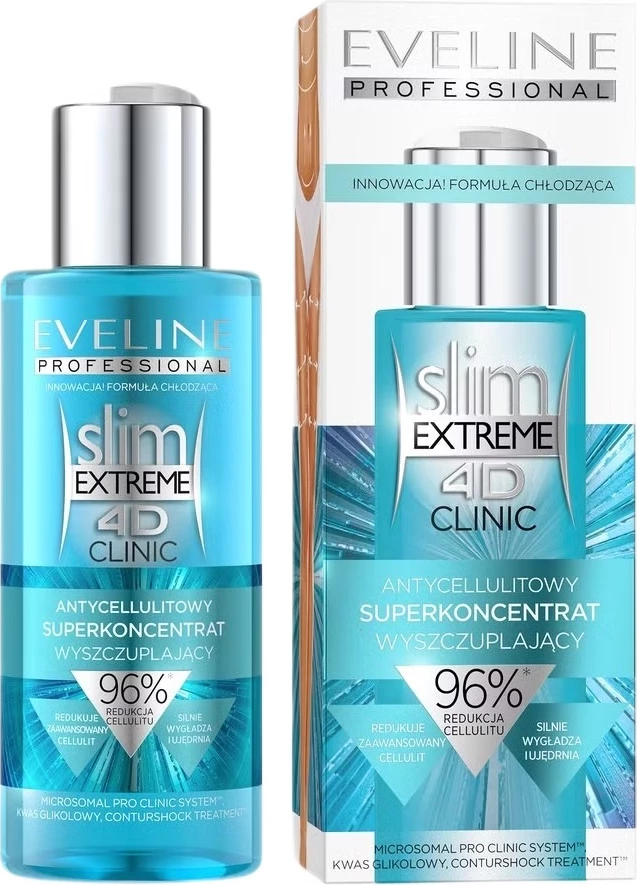 Losion za telo Slim Extreme 4D Clinic proti celulitu, super koncentrat za hujšanje, Eveline Cosmetics, 150 ml, za ženske