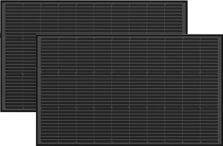 Set fotovoltaičnih panelov 2x100 W, trdna konstrukcija, črn, EcoFlow