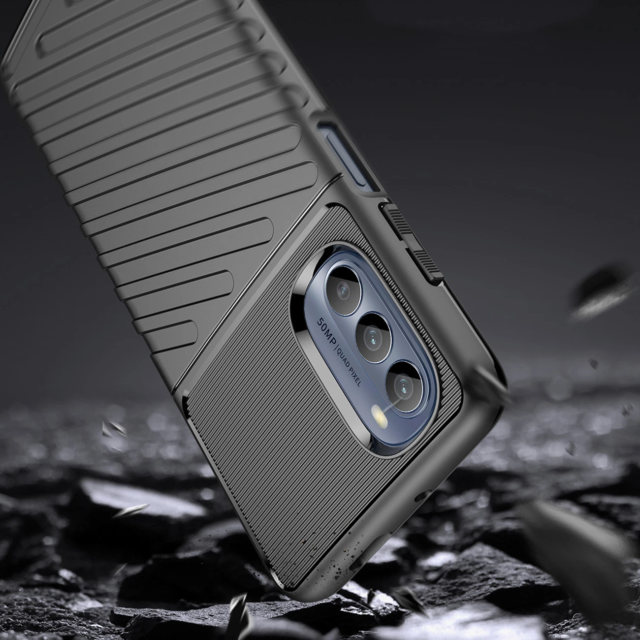 Zaščitni ovitek Hurtel Thunder za Motorola Moto G62 5G, TPU, črn