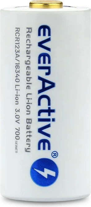 Polnilna baterija 16340 everActive, 700 mAh, 3 V, z Micro USB, 1 kos