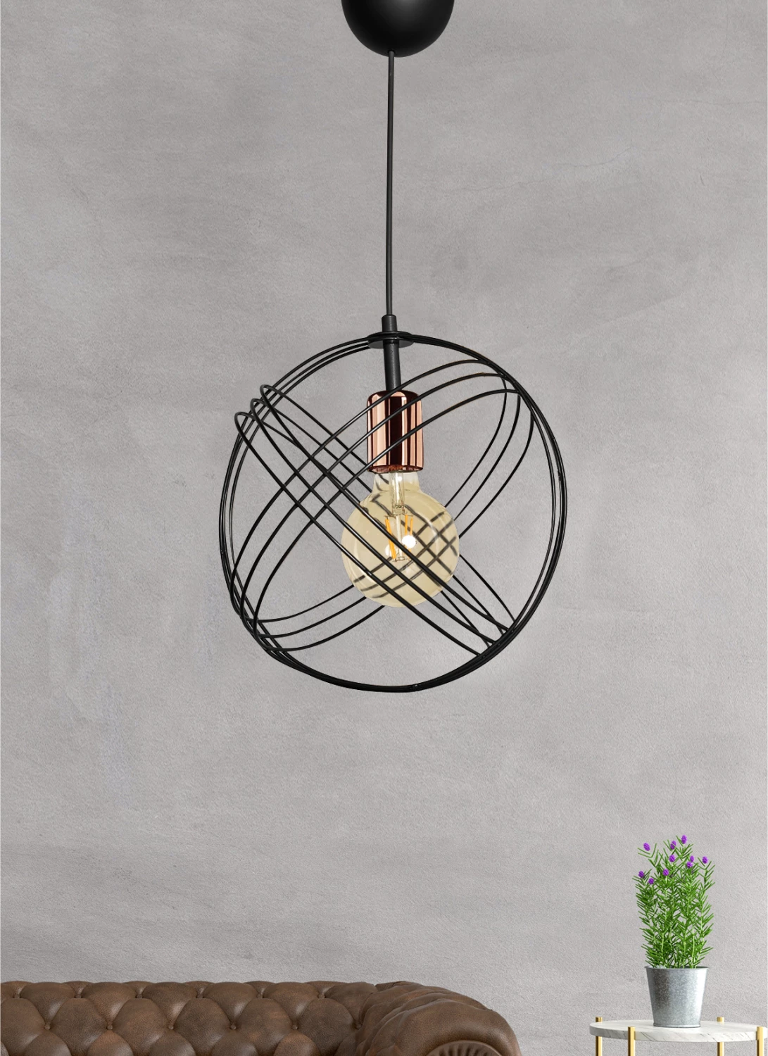 Kovinska stropna svetilka črne barve FH7505.01 30x60 cm