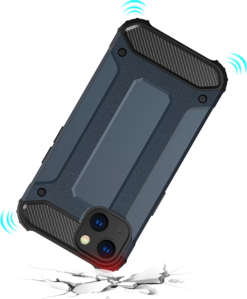Hibridna zaščitna prevleka Hurtel za iPhone 14, modra