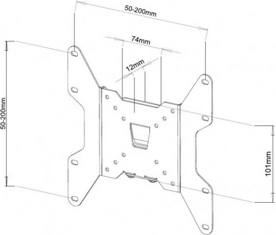 Stenski nosilec za TV/monitor 13–37" Techly 301351, jeklo, črn, tanek