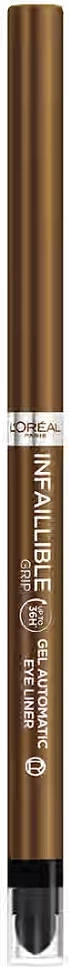 Gel svinčnik za oči, L'Oreal Paris Infallible Grip Gel Automatic 36H, 12 Bronzed Espresso, 1 kos