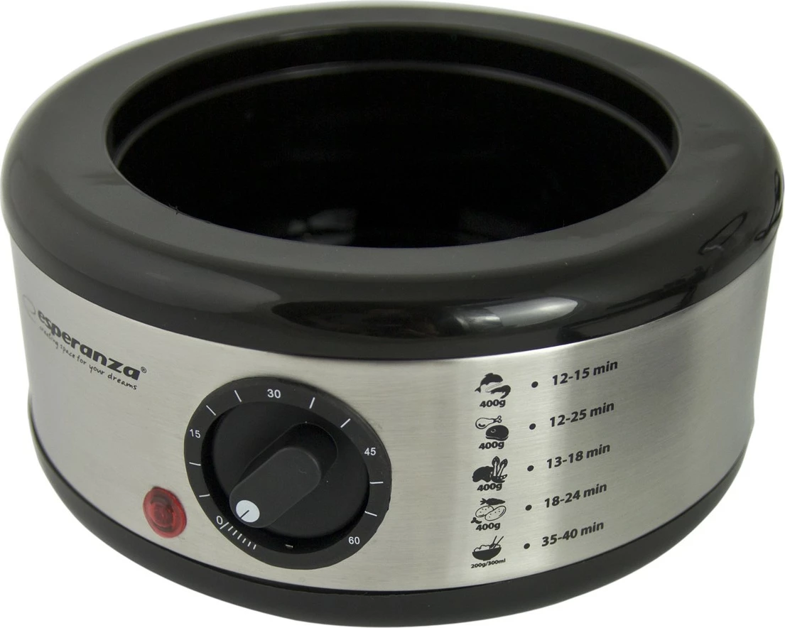 Parni kuhalnik Esperanza STEAM VOLCANO EKG009, 7,5 L, črn/nerjaveče jeklo