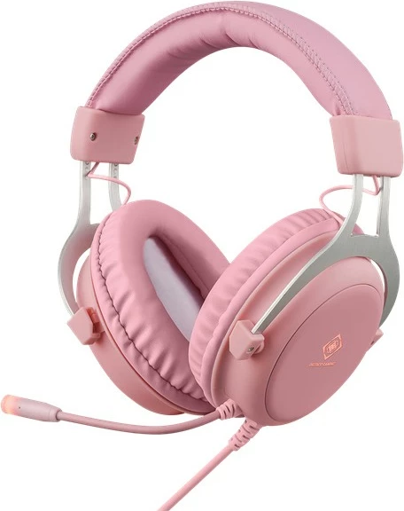 Slušalke za igre Deltaco Gaming Stereo, LED, rožnate