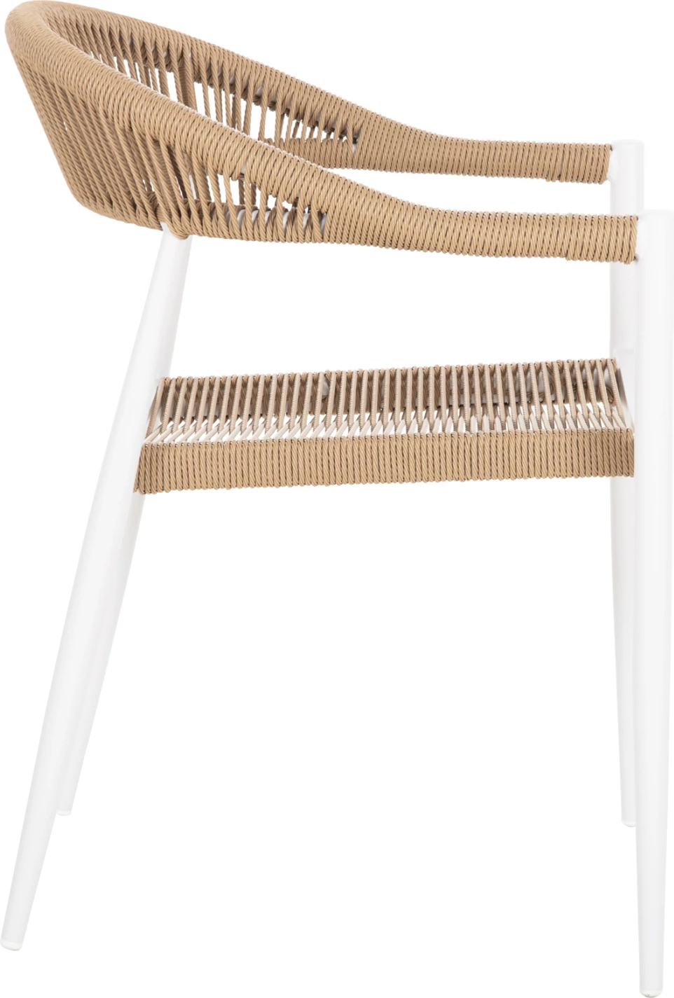 Aluminijasti naslanjač GRET FH5854.01 bel z bež PE ratanom 56x55.5x78H