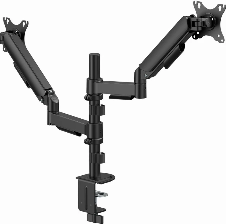 Nastavljiv nosilec za dva monitorja GEMBIRD MA-DA2P-02, 17–32", črn