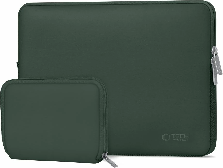 Ovitek za prenosnik 13-14 inč Tech-Protect NeoSlim z vrečko za dodatke, zelen