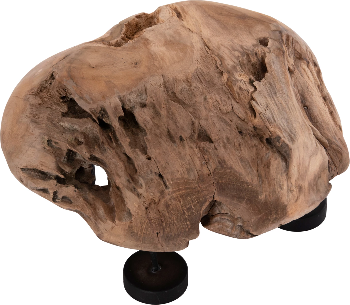 Držalo za sveče/miska FRAN FH4390 iz tikovine in kovine 30x30x7-15Hcm