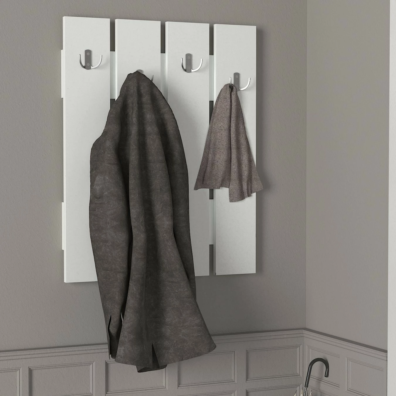 Stojalo za predsobo, skandinavski stil, belo, Hanah Home Anita