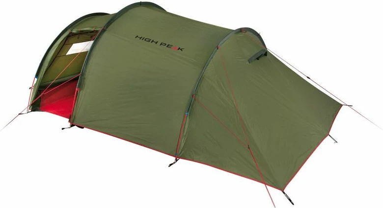 Turistična šotor High Peak Falcon 4, rdeče in zelene barve