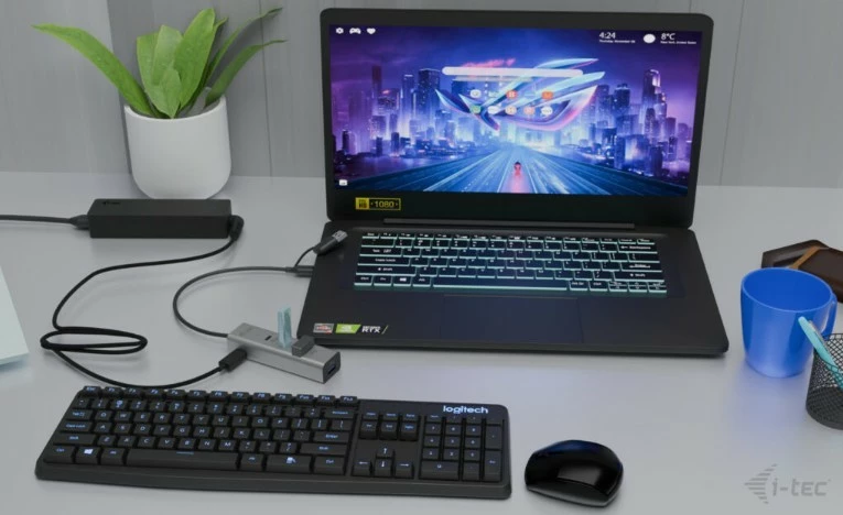 Metalen HUB i-tec CAHUBMETAL2A2CPD, 2x USB-C, 2x USB-A, Power Delivery 85W, črn