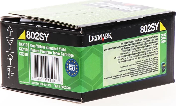 Toner kartuša Lexmark 80C2SY0 (802SY), XL, zmogljivost do 2000 strani, rumena
