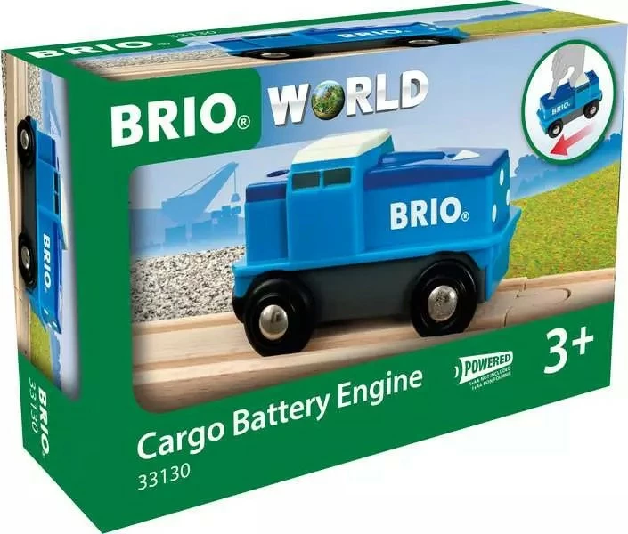 Tovorni vlak Brio 33130 Cargo Battery Engine, plastika, modro-bela
