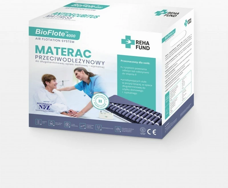 Antidekubitus vzmetnica REHA FUND, 17 zračnih con, varnostni ventil CPR, grenadinasta