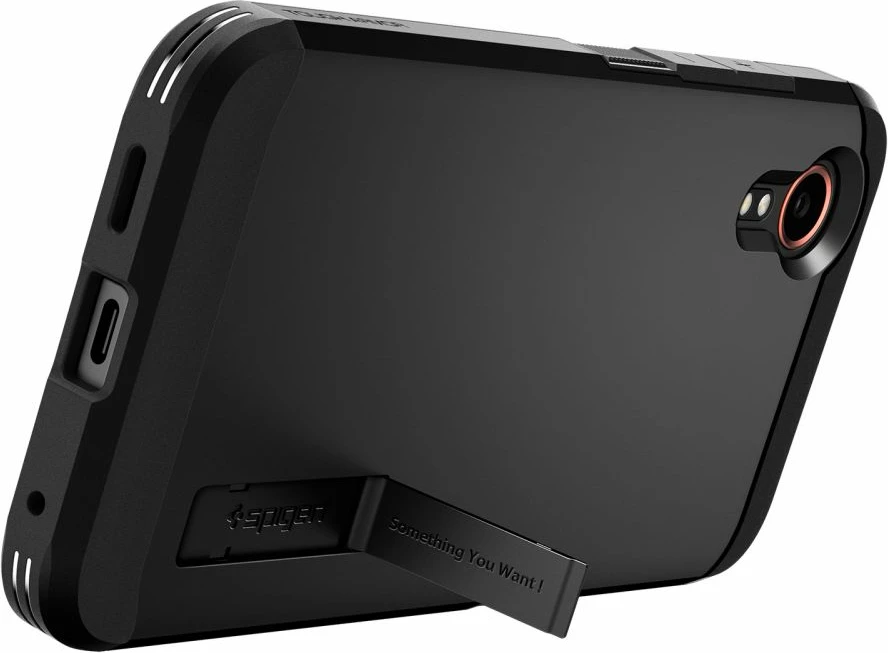 Ovitek za telefon Tough Armor Spigen za Samsung Galaxy XCover 7, črn