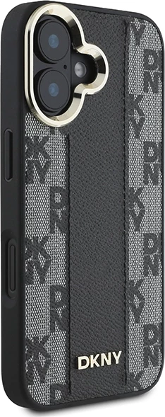 Ovitek za telefon MagSafe, ekološko usnje, črn DKNY za iPhone 16 Plus