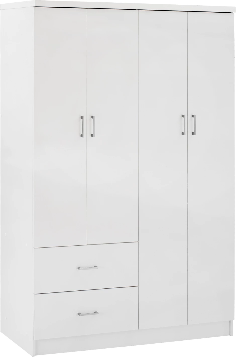 Garderobna omara s 4 vrati in 2 predaloma FH339.05 bela 120Χ42,5Χ180,5 cm