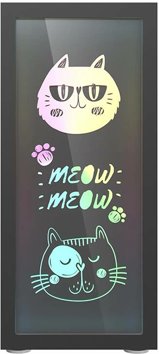 Računalniško ohišje Darkflash DK210 Graffiti, Mid Tower, ATX/M-ATX/ITX, brez ventilatorjev, črno