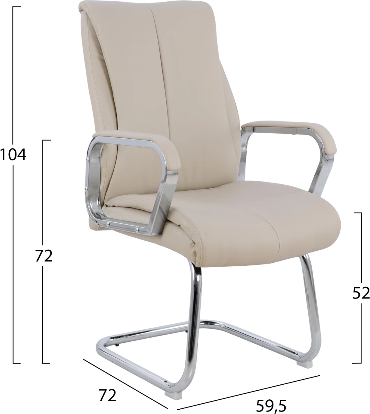 Konferenčni stol FH1094.07 Krem 59,5x72x104 cm, set 2 kosov