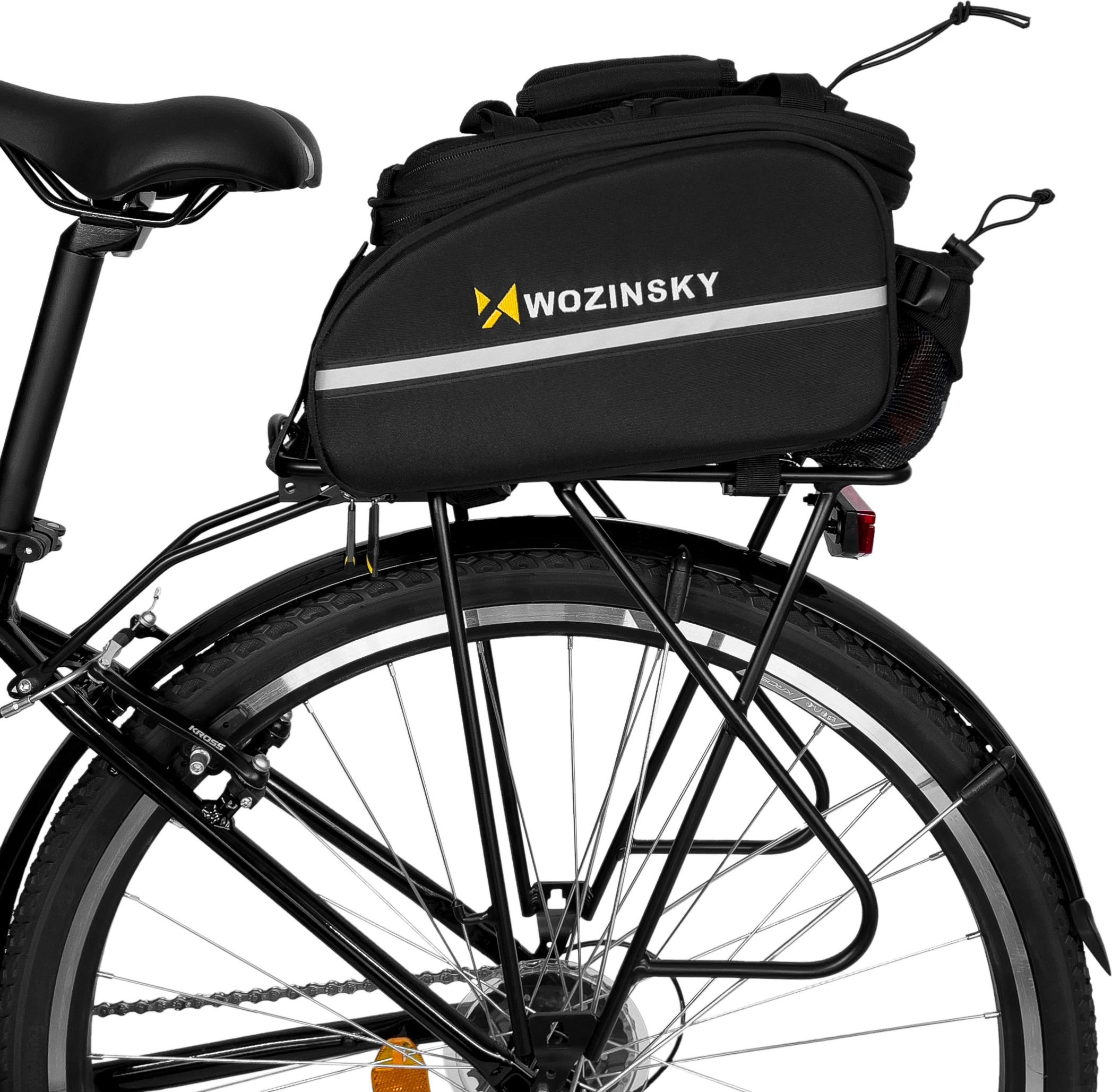 Torba za kolo Wozinsky WBB19BK, 35 L, z dežnim pokrivalom, črna
