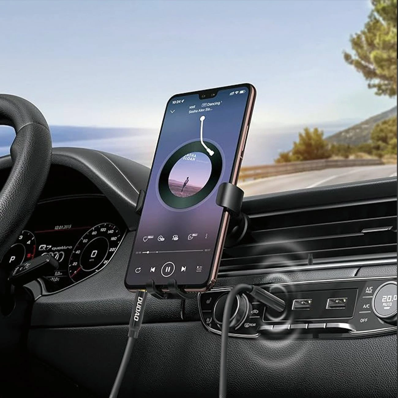 Avdio AUX kabel Dudao L12S, 1 m, mini jack 3,5 mm, črn