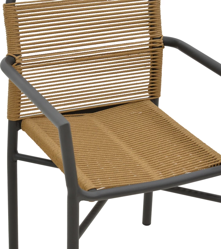 Zložljiv aluminijast stol Clutch, antracit ogrodje, naravni ratan, 55x56x80 cm