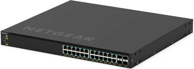 Upravljen preklopnik NETGEAR GSM4328-100AJS, L3, Gigabit Ethernet, PoE, za vgradnjo v rack, 1U, črn