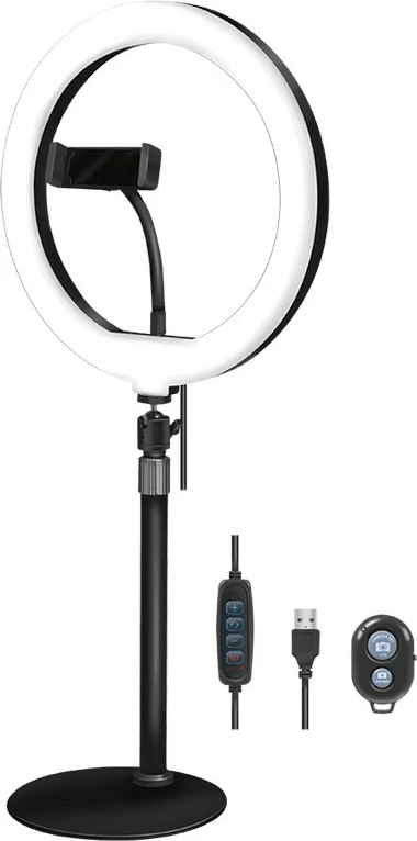 LED obročna luč za vloge in ličenje LogiLink AA0152, držalo za telefon, 700 lm, 17,8 cm, USB