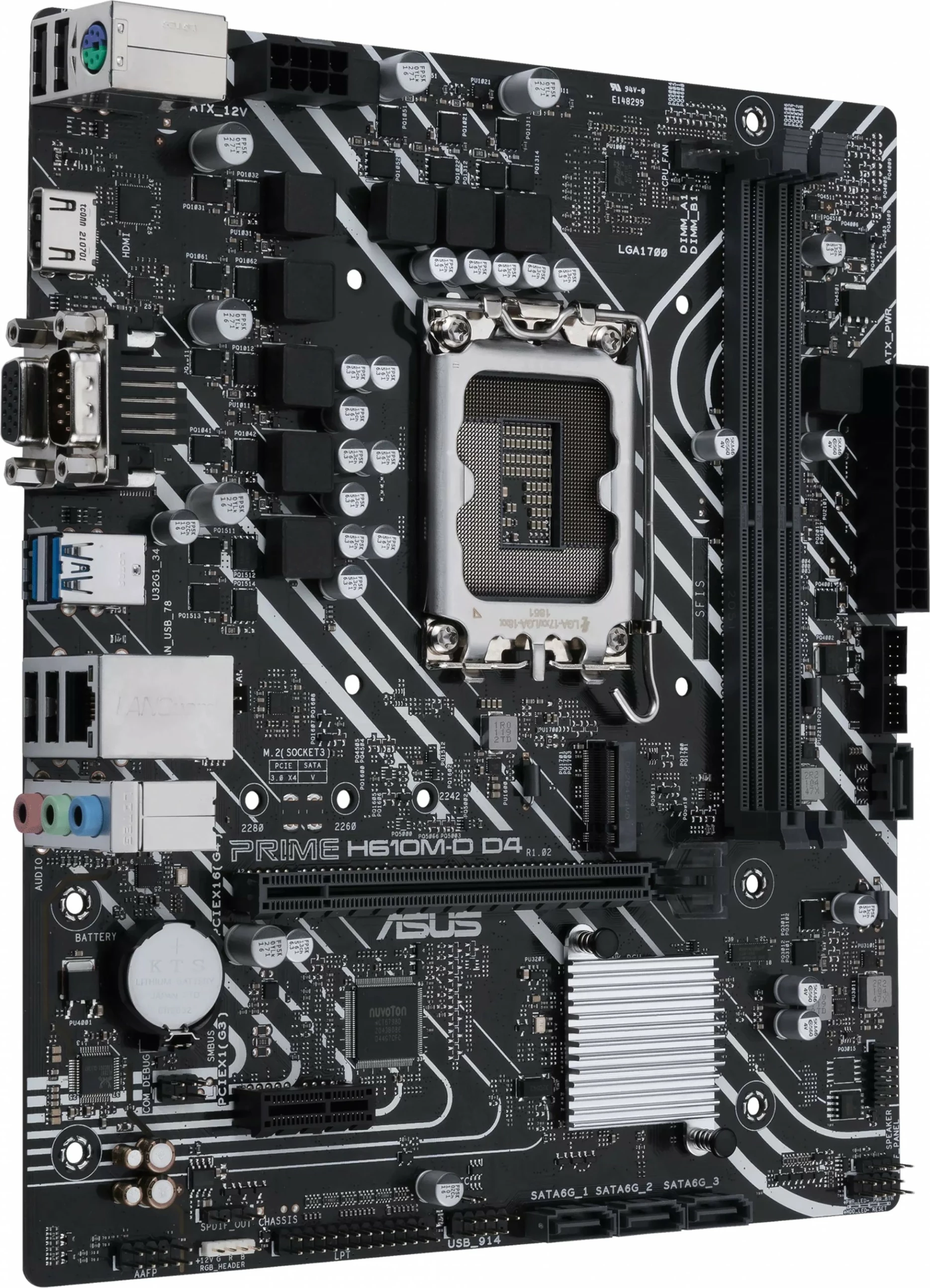 Matična plošča ASUS PRIME H610M-D D4, LGA 1700, DDR4, micro ATX, črna
