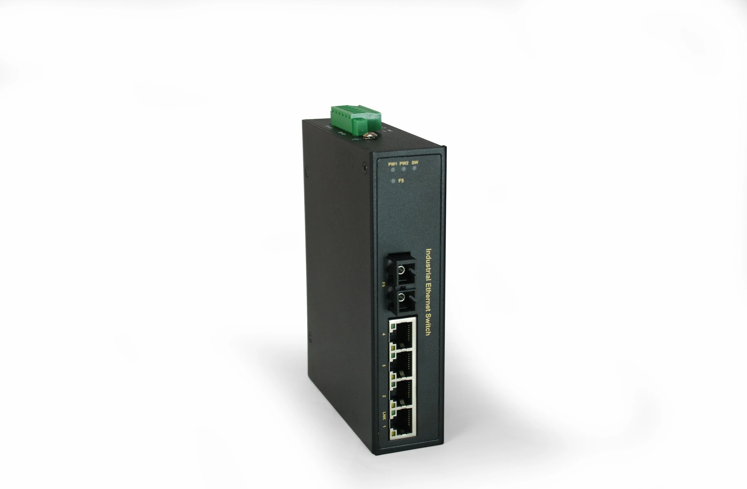 Industrijski 5-portni Fast Ethernet stikalnik LevelOne, DIN-Rail, -40 °C do 75 °C, nemanagerski, PoE, zidna montaža