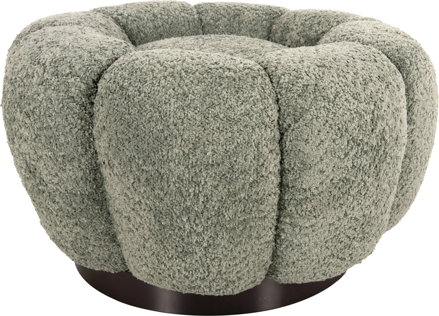 Okrogli stol KRIPP FH9602.05 pistacija zelena boucle-črna kovinska osnova Φ60x31Hcm