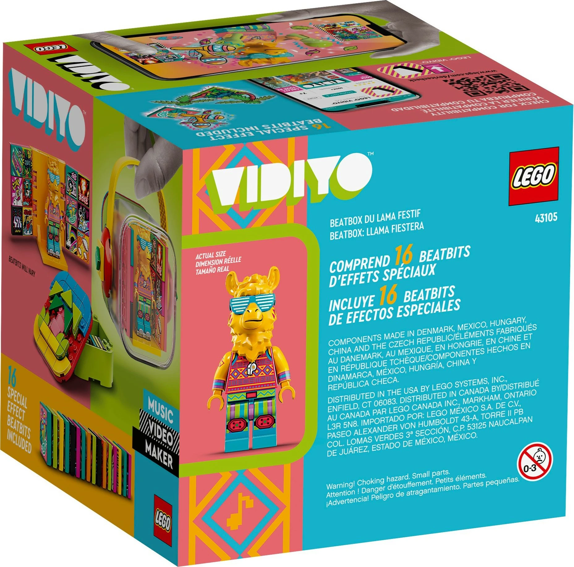 Gradbeni set Party Llama BeatBox LEGO VIDIYO, 82 kosov, večbarven
