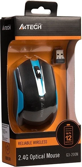 Brezžični miš A4-Tech V-TRACK G3-200N-1, modro-črno