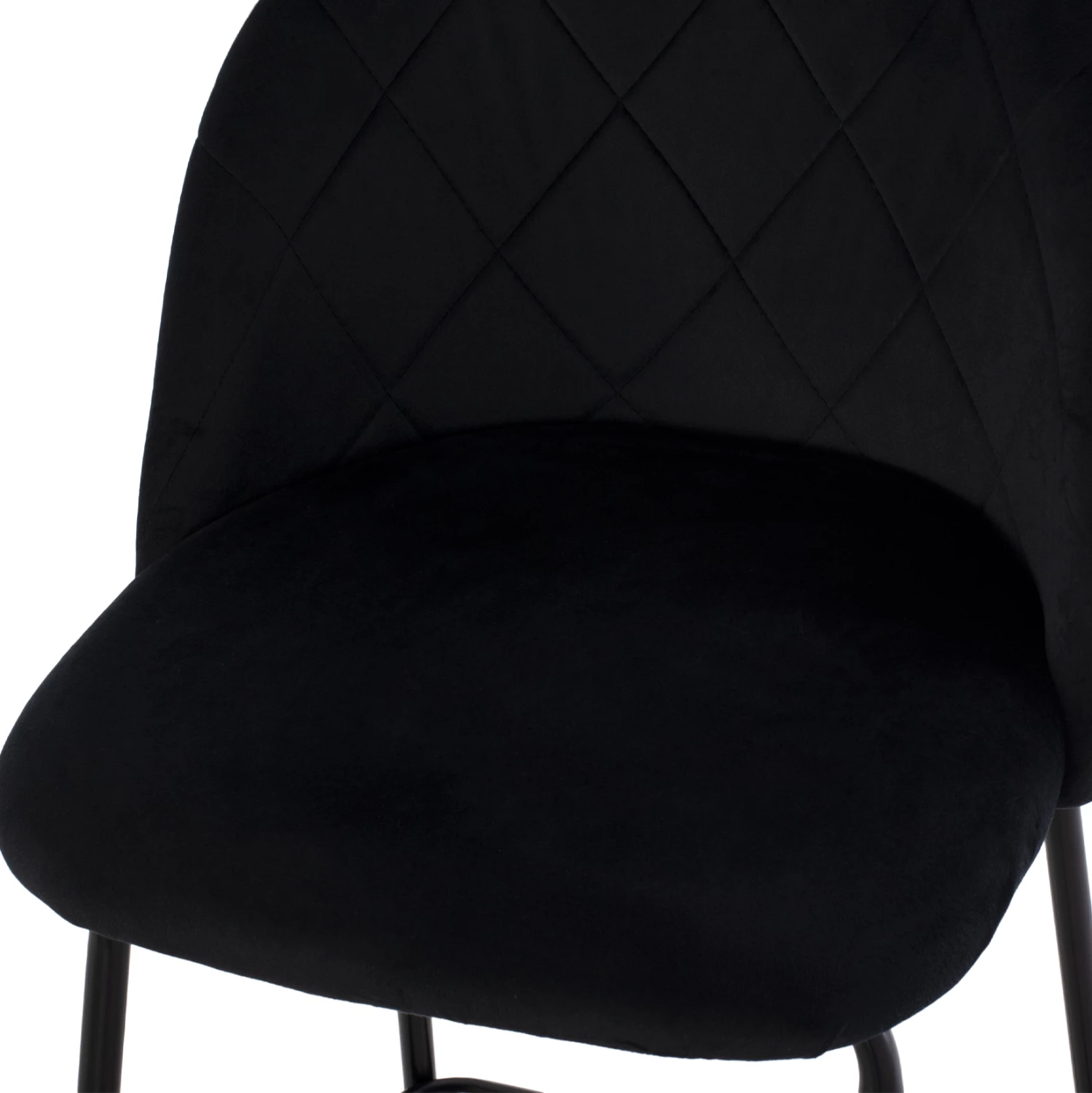 Srednje visoki stolček ODED s kovinskimi nogami in črnim žametom 45x53x98 cm, set 2 kosov