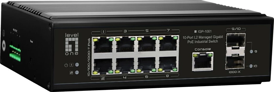 Industrijski preklopnik LevelOne IGP-1061, upravljan, L2, Gigabit Ethernet, PoE