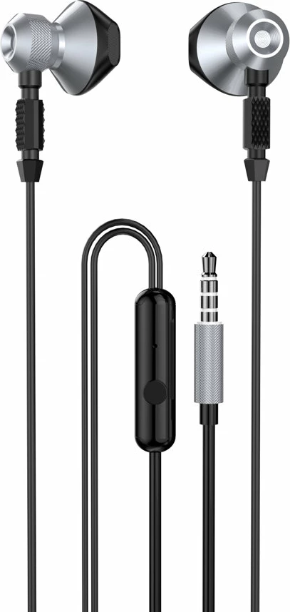 Slušalke z žico in-ear, mini jack 3,5 mm, kovinske, sive — Dudao X2C