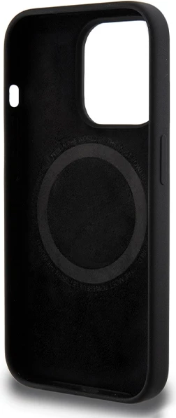 Ovitek z vzorcem BMW M iz silikona MagSafe za iPhone 15 Pro, črn