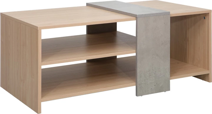 Klubska mizica Cozeto, naravno-siva (cement), 100x53x41.5 cm