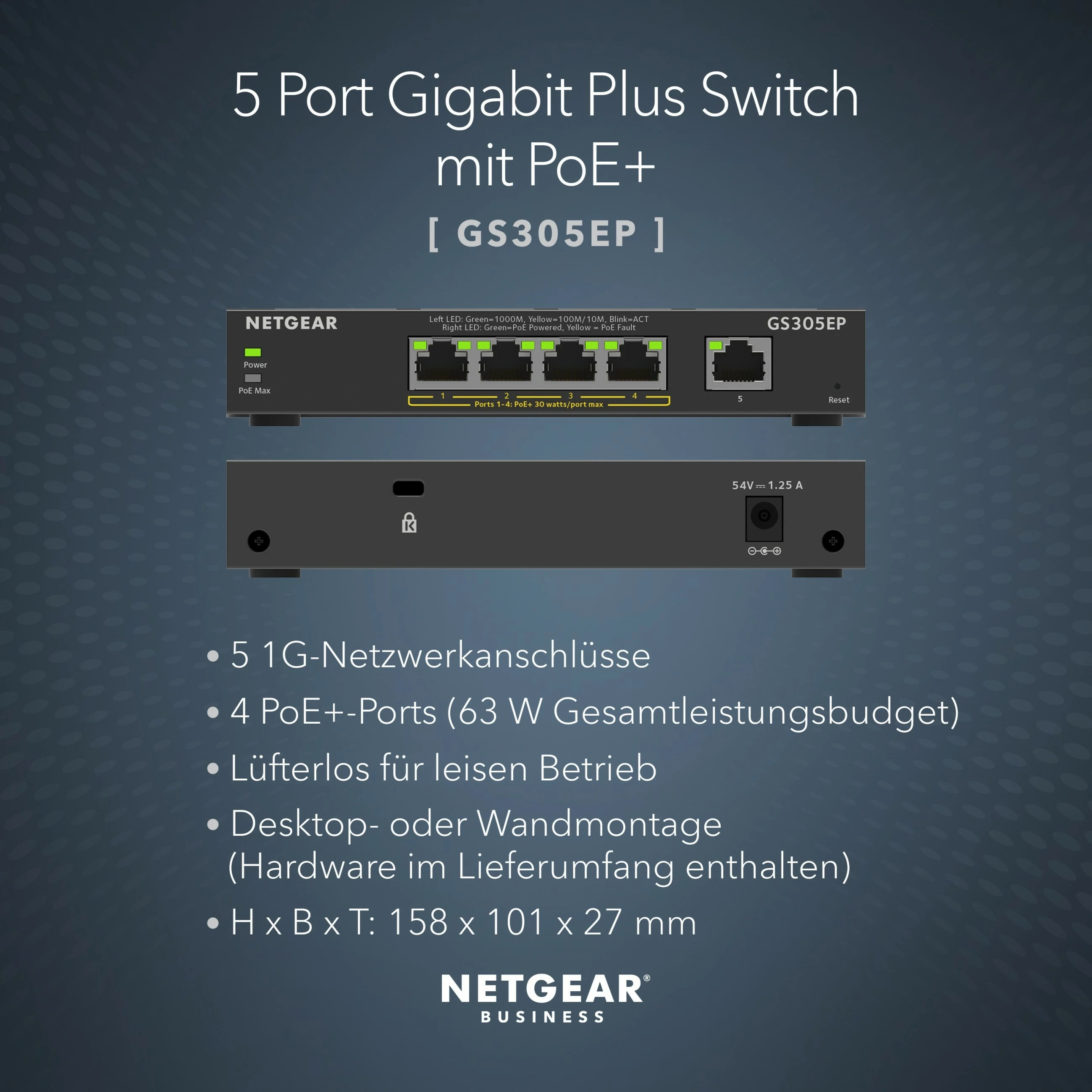 Stikalo NETGEAR GS305EP, 5-portno, Gigabit Ethernet, PoE+