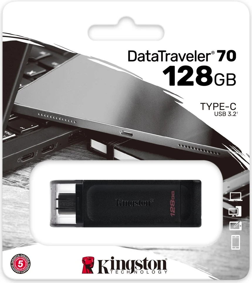 USB Kingston Technology DataTraveler 128 GB, črn